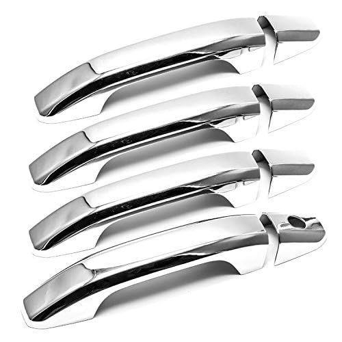 S SIZVER chrome door handle covers side view adds durable chrome shine to Silverado 1500