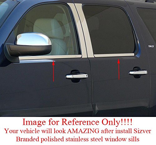 Sizver triple chrome window sill trim with adhesive back for quick installation.