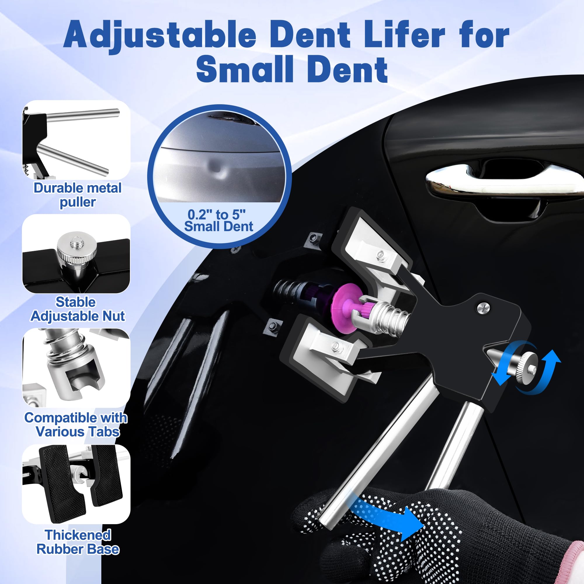 SJPLZQC suction cup puller provides strong grip for fast dent removal.