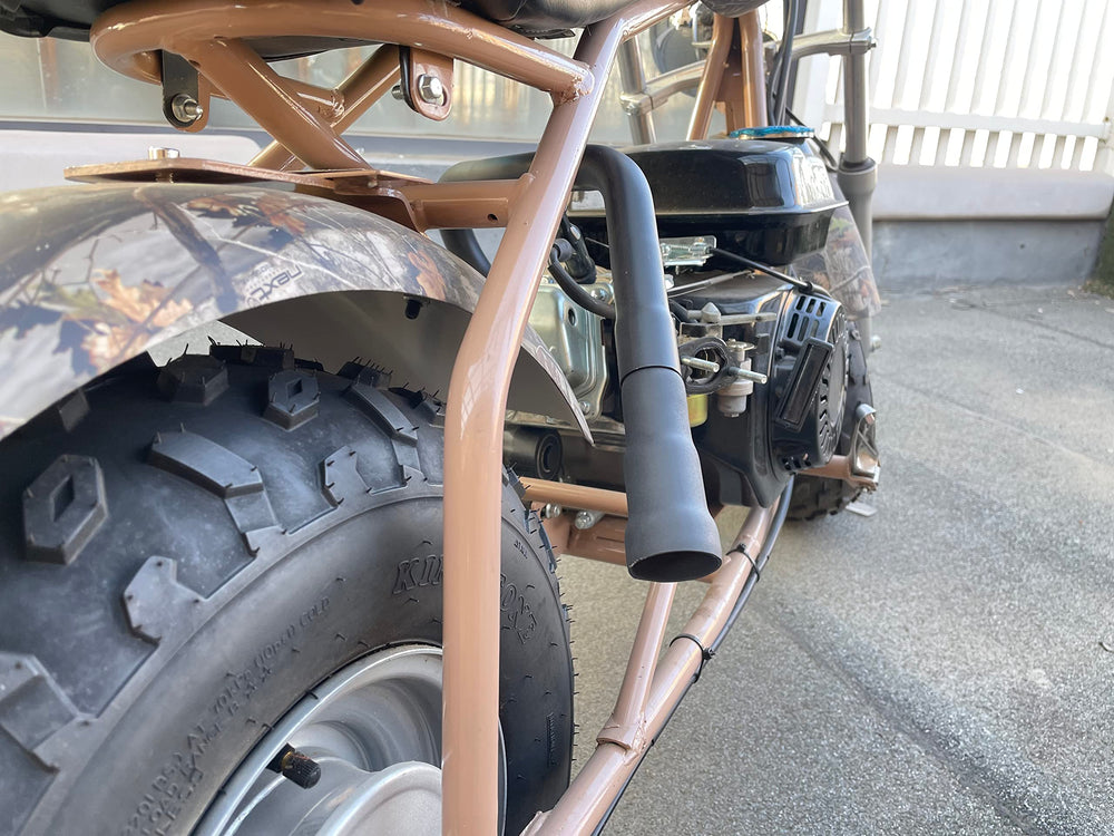 SJVLXHI 196cc go-kart header pipe close-up showing durable construction