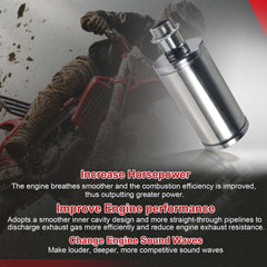 SJVLXHI muffler for Coleman ct100u/cc100x, top-angle shot emphasizes fitment reliability.
