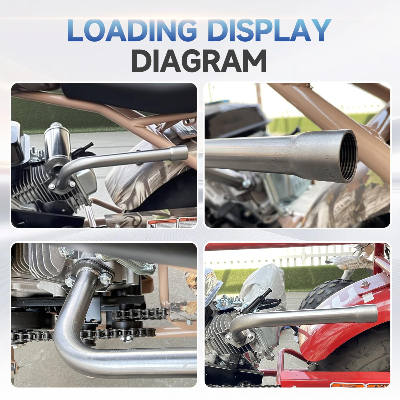 SJVLXHI exhaust pipe for Coleman CT200U fits mini bikes reliably