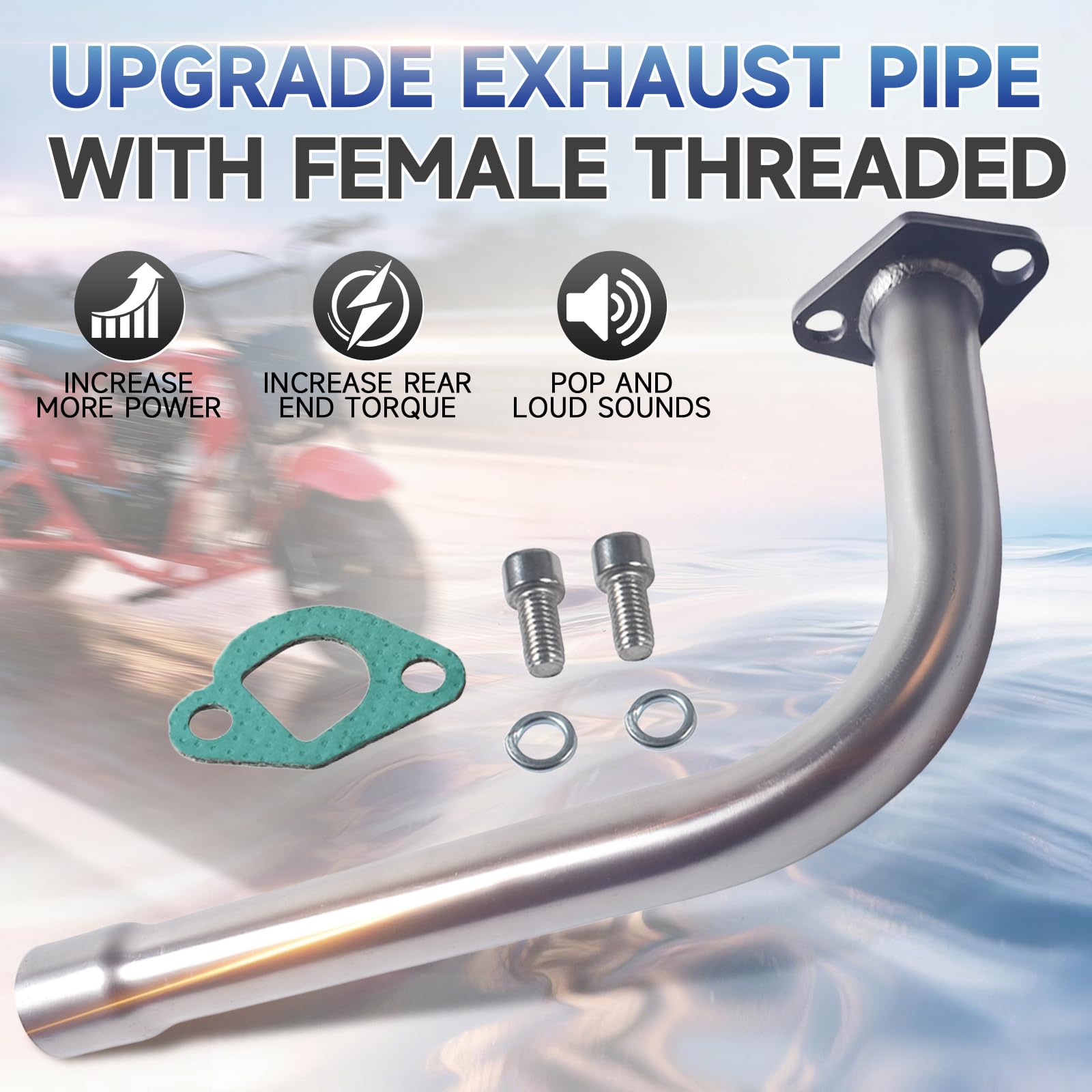 SJVLXHI exhaust pipe for Predator 196cc boosts exhaust flow and response