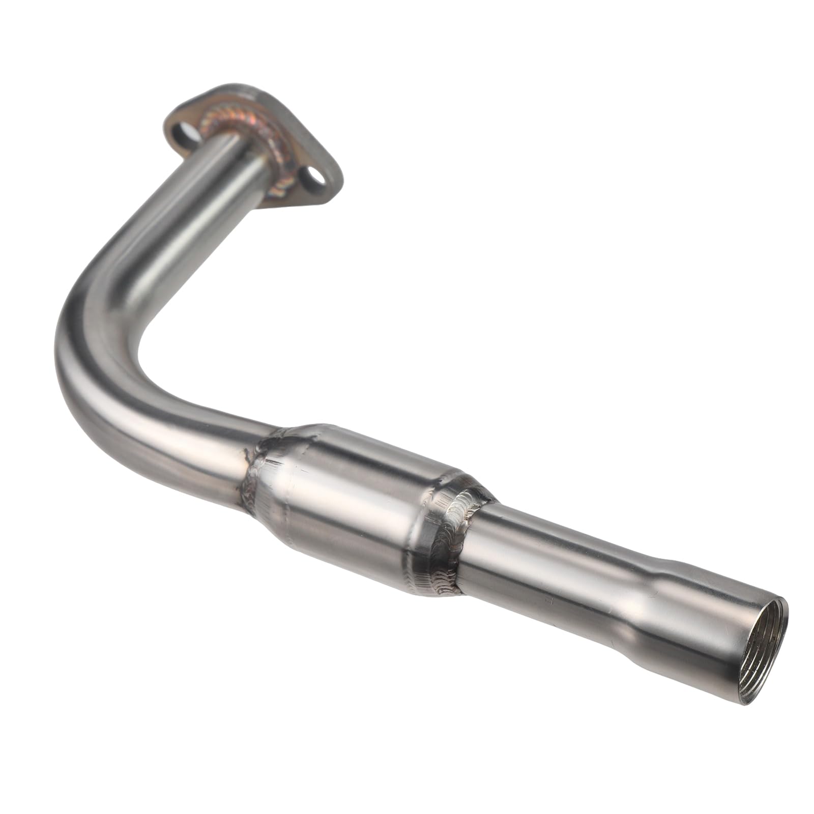 Bright silver SJVLXHI exhaust pipe enhances engine bay aesthetics