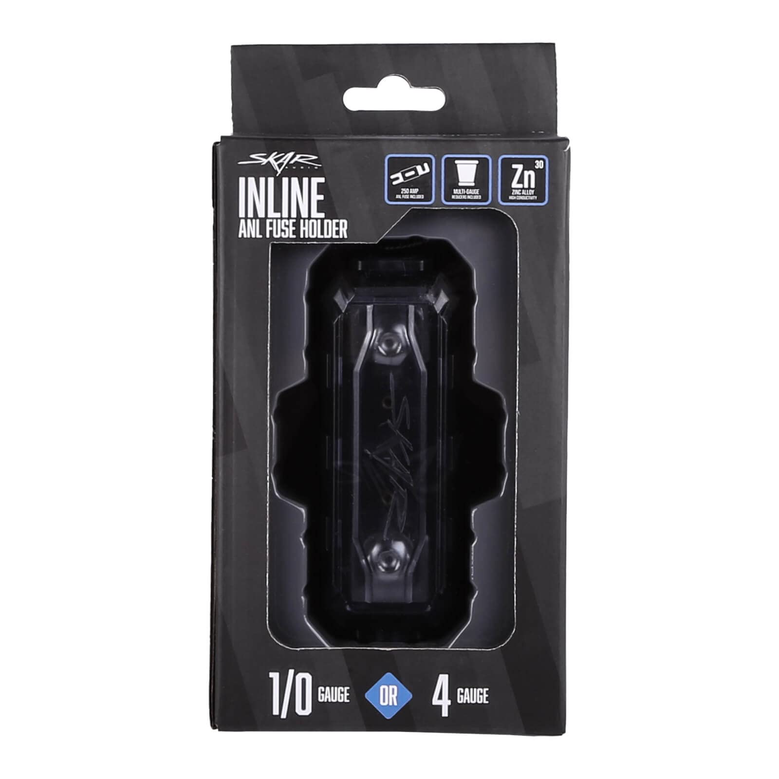 Skar Audio fuse protection ready assembly for powerful setups.