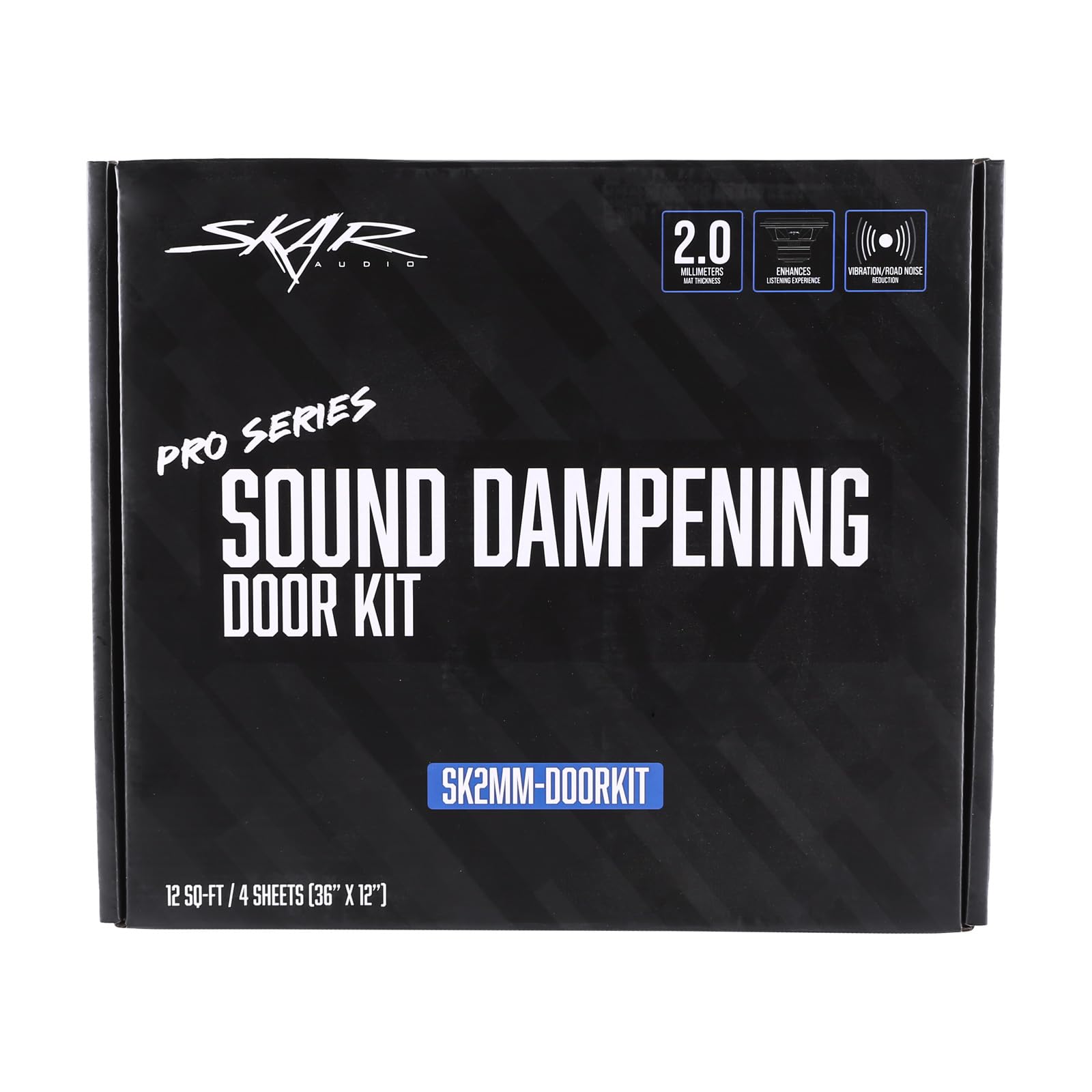 Skar Audio premium door kit packaging highlights four sheets included