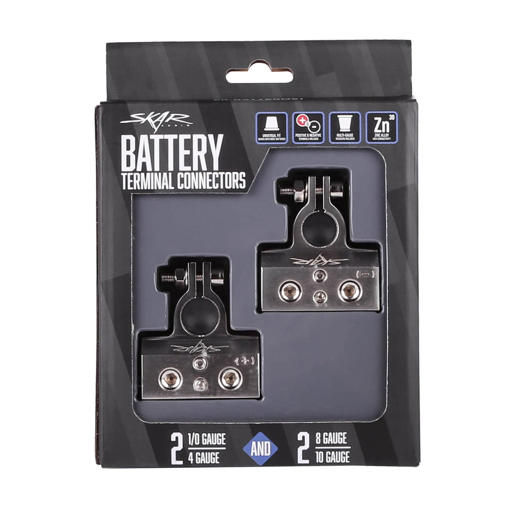 Skar Audio USA-designed terminals for universal fitment.