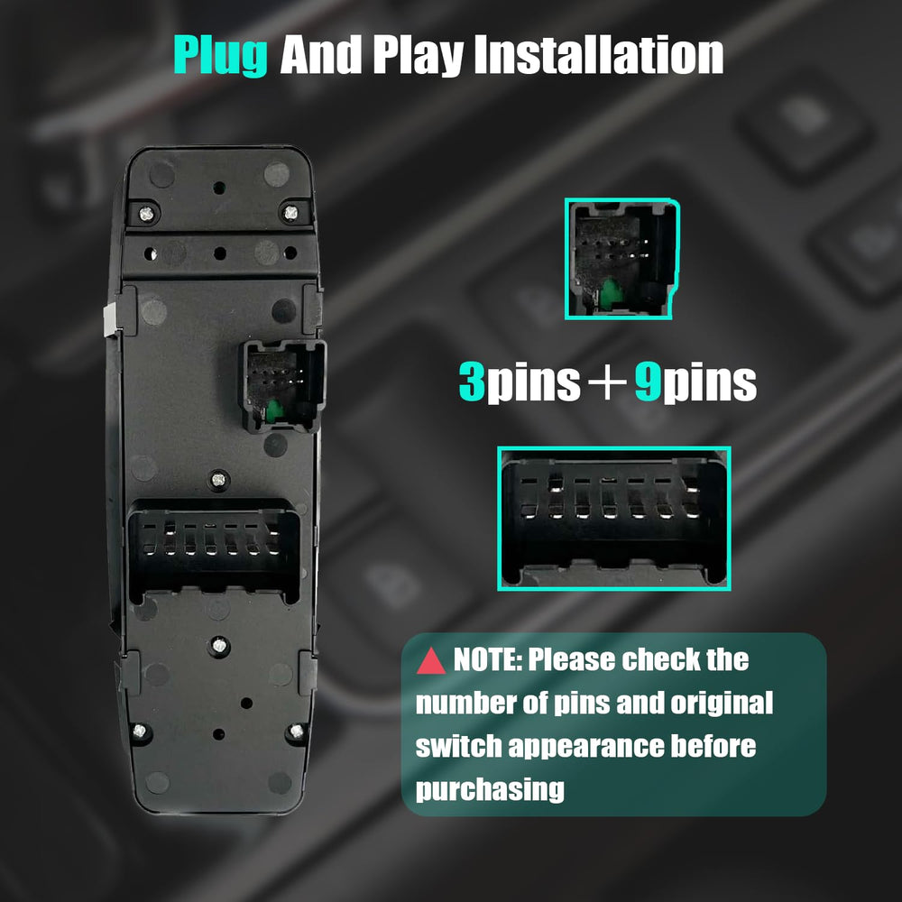 SKCEIDA Ram window switch 3+9 pin compatibility ensures precise fit and fast replacement.