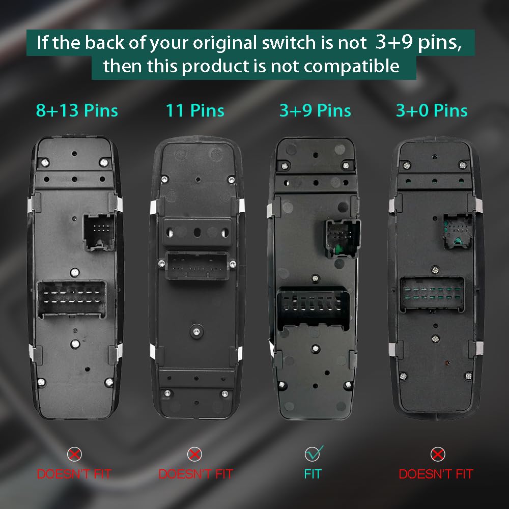 SKCEIDA window switch green indicator close-up aids quick status checks during use.