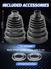 SKCOAUTO CV boot kit 26-34mm ready for common shaft sizes