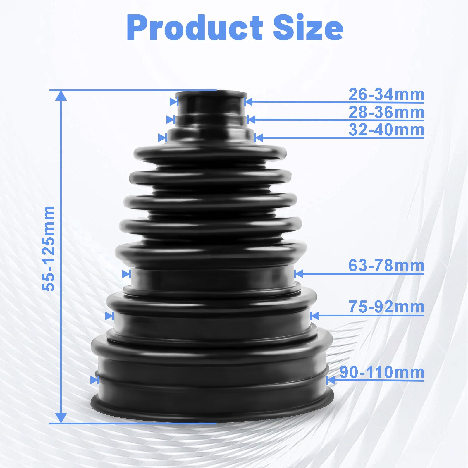 SKCOAUTO silicone CV boot shows elastic material for durability.