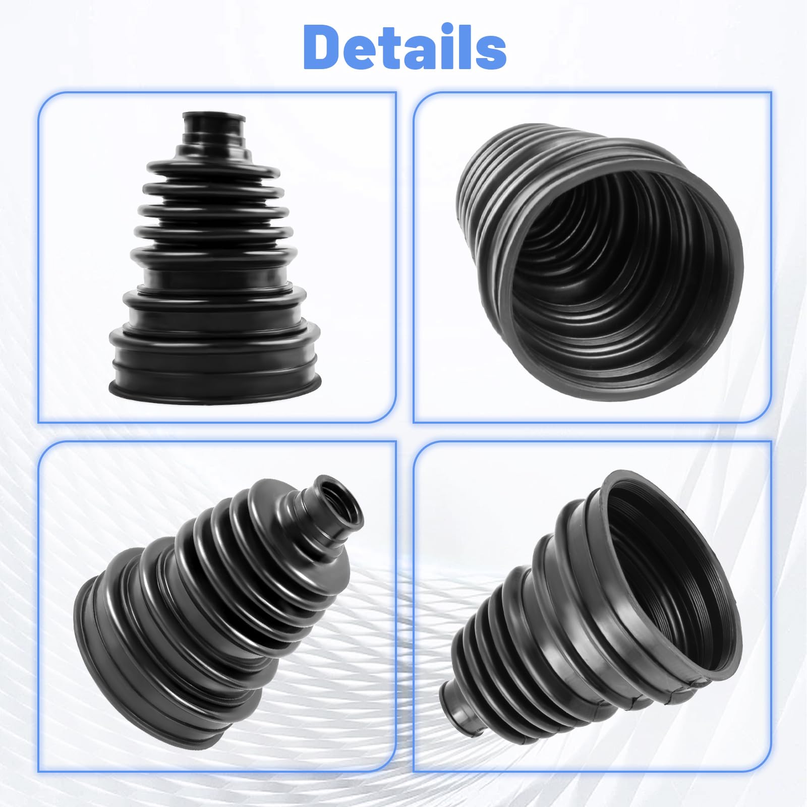 SKCOAUTO universal-fit CV boot supports 19–24 mm shafts.