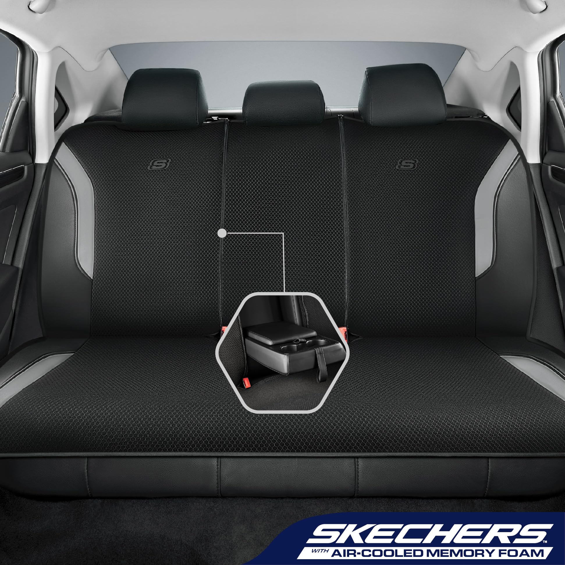 Skechers air-cool mesh fabric closeup highlights breathable surface