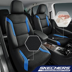 Skechers air-cool mesh seat cover provides breathable surface for hot days.