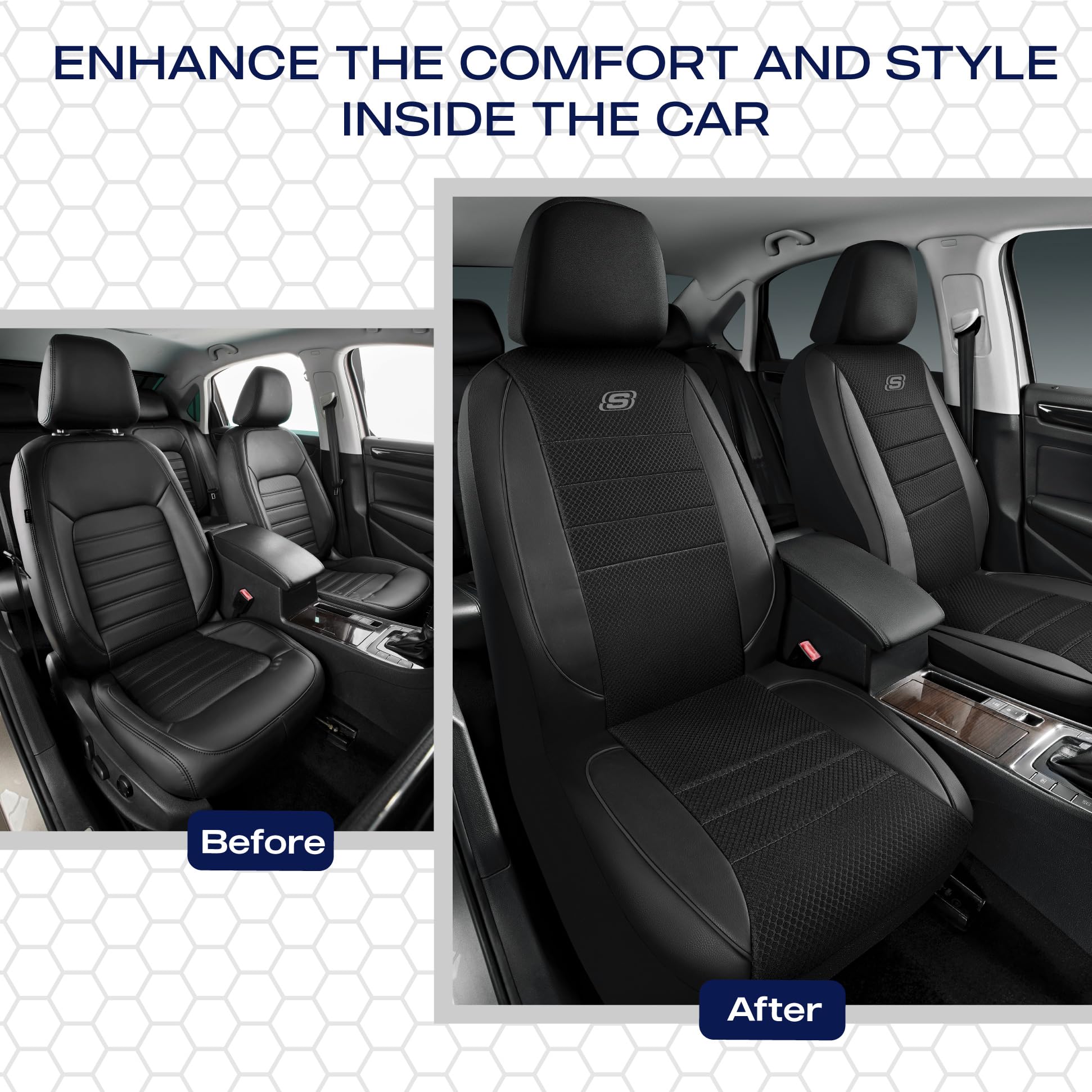 Skechers seat cover with advanced stitching supports safe airbag deployment