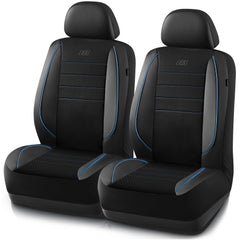 Skechers air-cooled memory foam seat cover on the front seat in blue for enhanced comfort