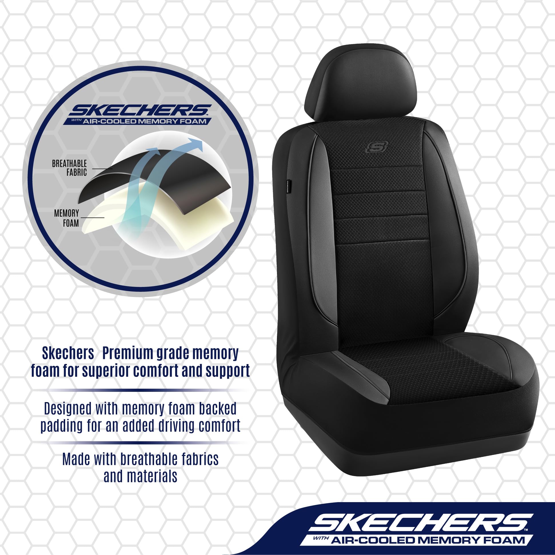 Skechers leather and air-cool mesh fabric blend for durable, cooler rides