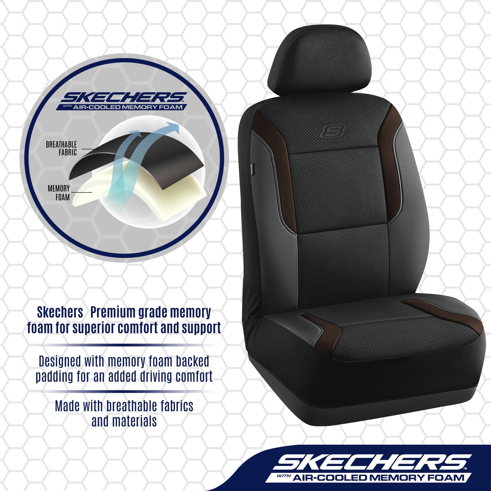 Skechers airbag-compatible seat cover for front seats