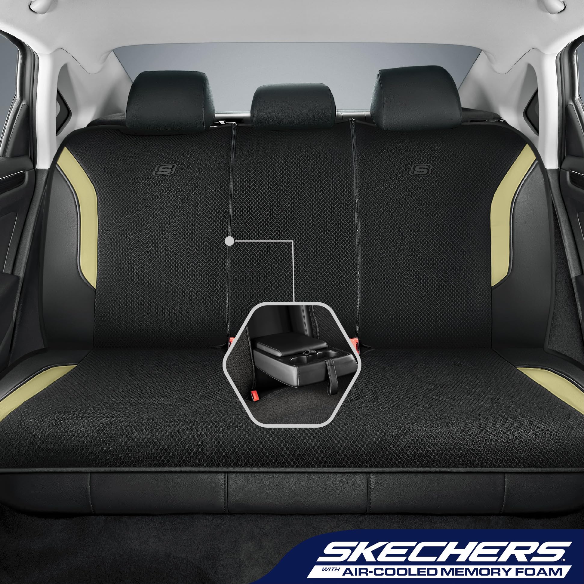 Skechers beige full seat set enhances interior style and protection