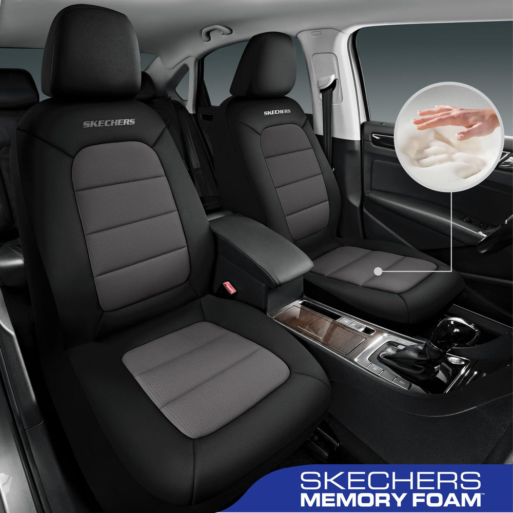 Skechers cool touch fabric seat cover highlighting breathable airflow