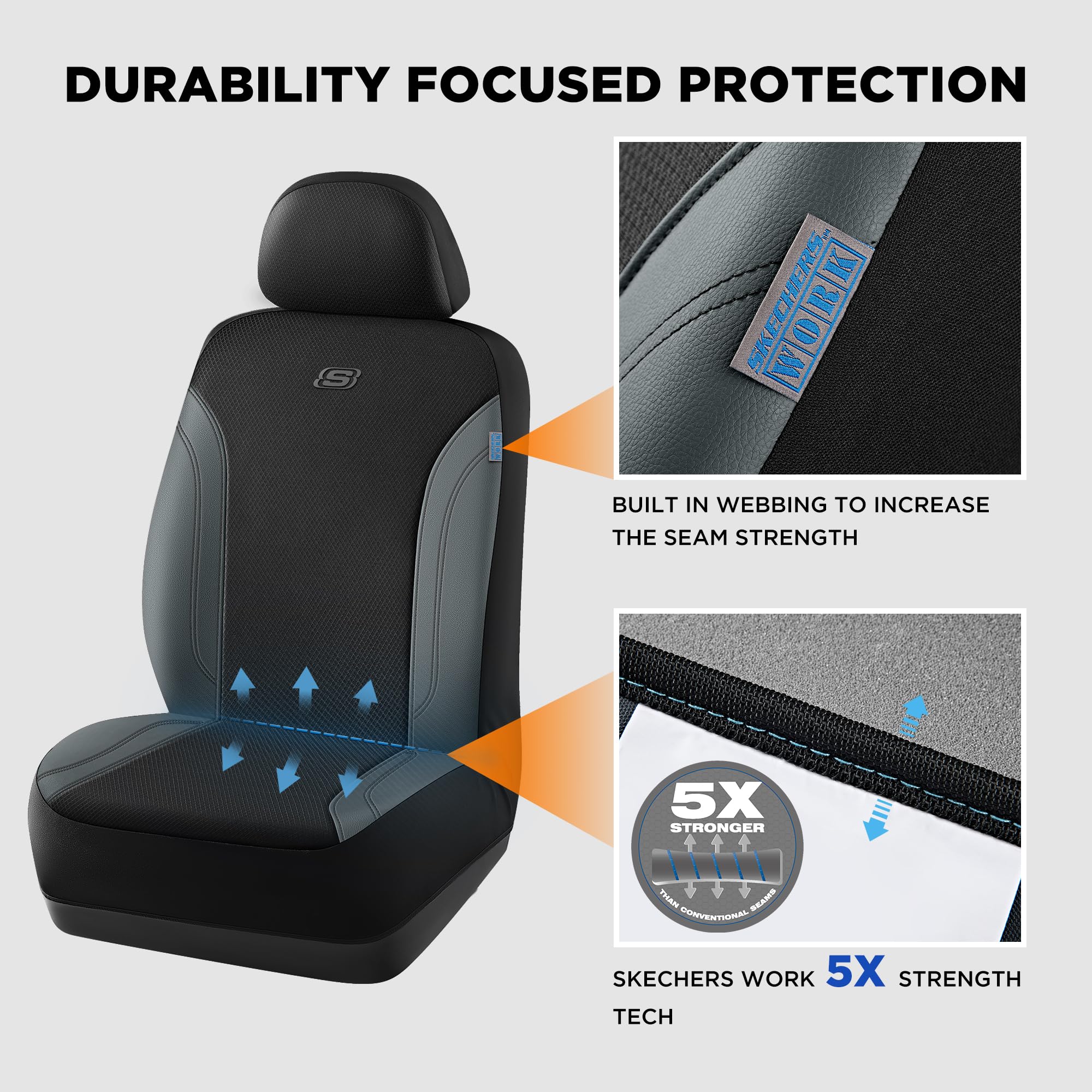 Skechers driving comfort seat cover enhances long drives and commutes.