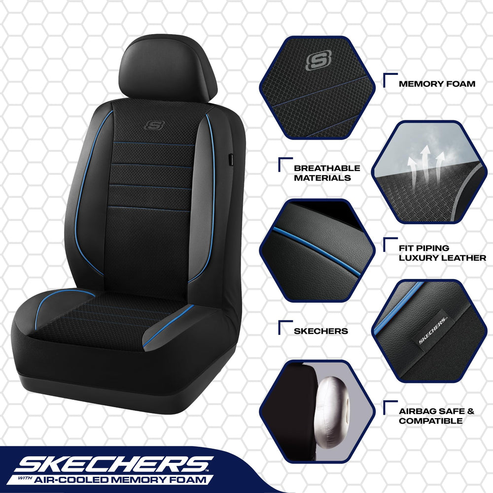 Skechers form-fitting 3-panel seat cover designed for many vehicles