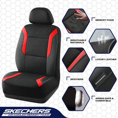 Skechers leather and air-cool mesh fabric delivers a smooth, breathable surface.