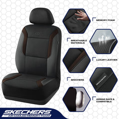 Skechers leather-look finish seat cover adds premium style