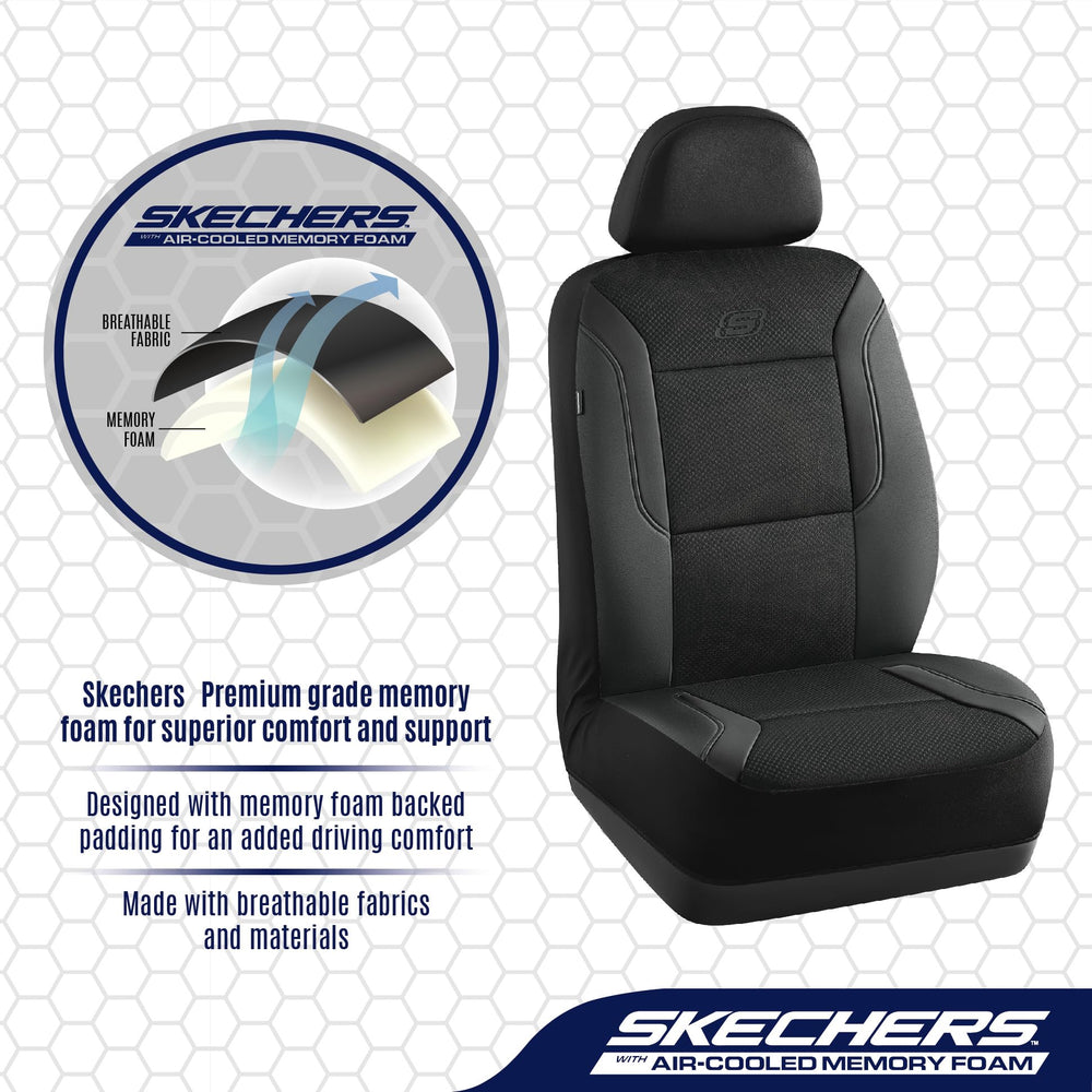 Skechers leather-mesh fabric close-up, durable interior protection with style.