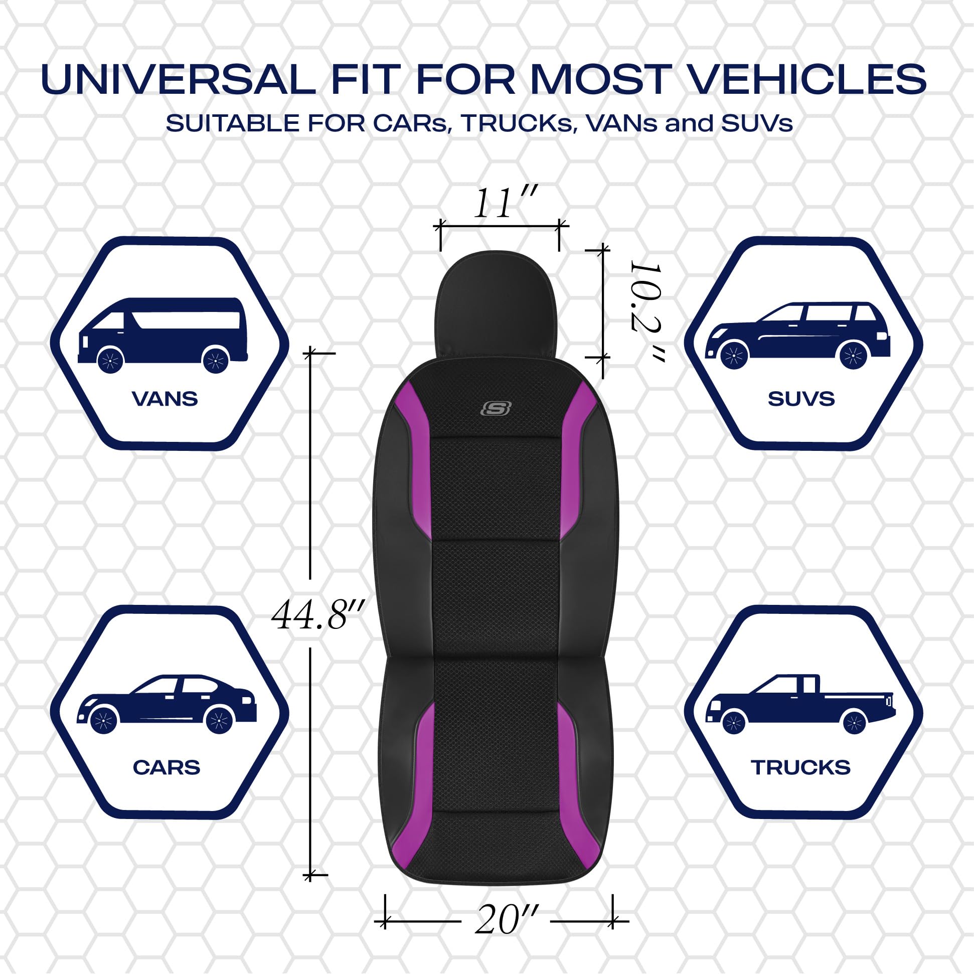 Skechers Memory Foam seat cover protecting car interior and upholstery