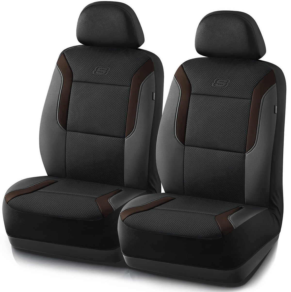 Skechers memory foam car seat cover in brown for front seats with plush support