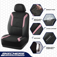 Skechers memory foam car seat cover pink leather trim detail enhances interior style