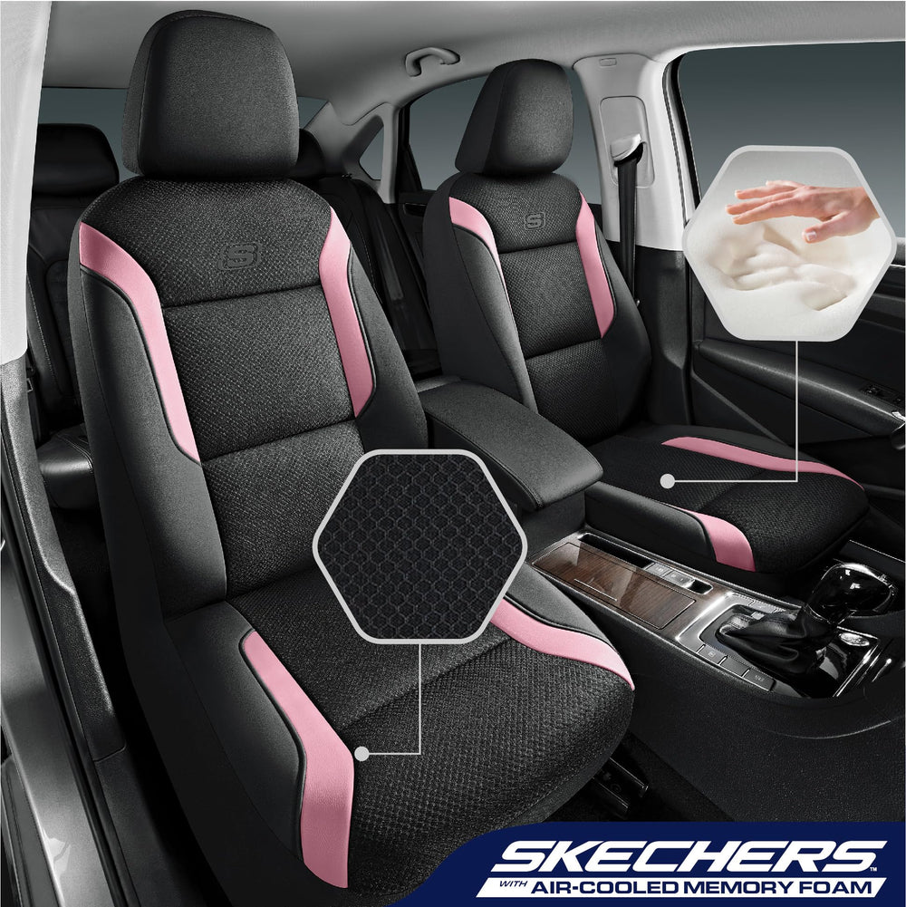 Skechers memory foam car seat cover pink mesh top for breathability