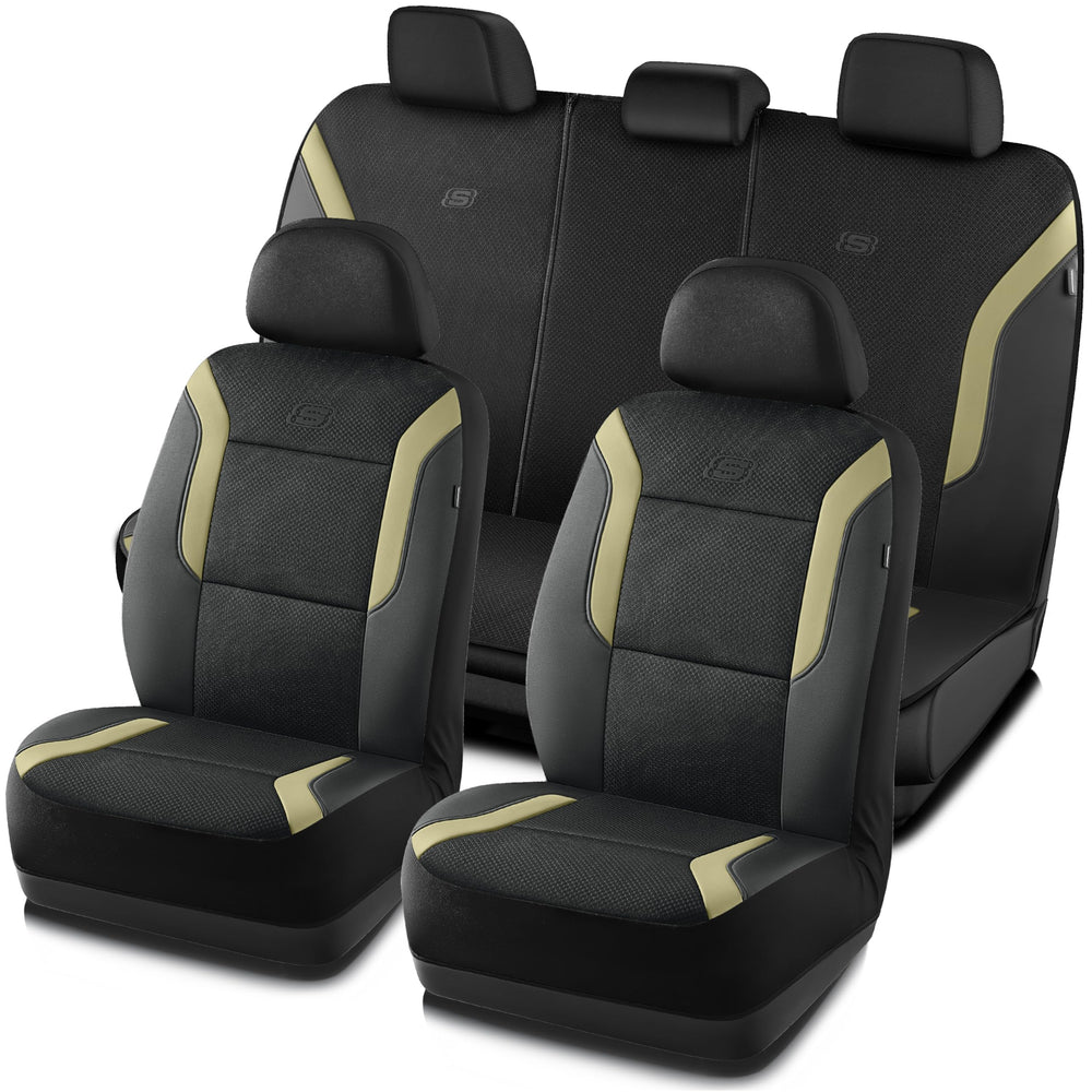 Skechers memory foam car seat covers close-up highlighting contouring comfort