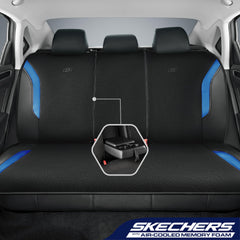 Skechers memory foam contoured seat cover supports posture on long drives.
