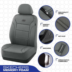 Skechers Memory Foam seat cover demonstrating contour-fit design for secure seating.