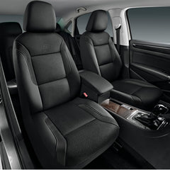 Skechers memory foam seat cover, front view, plush support for daily driving comfort.