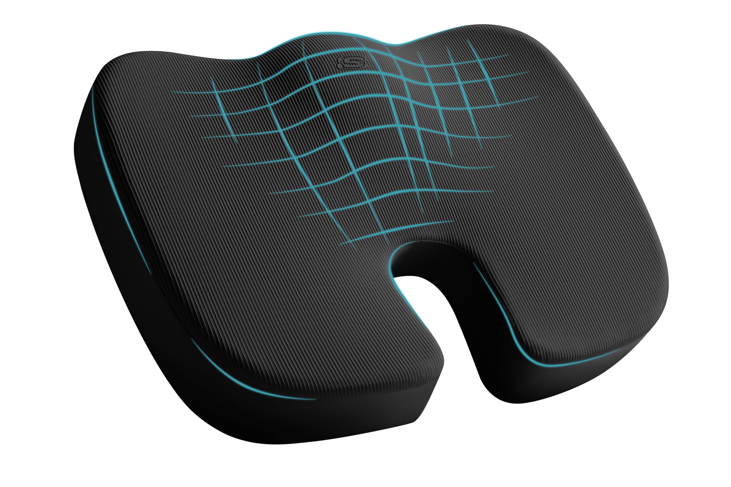 Skechers memory foam seat cushion front view for all-day desk comfort