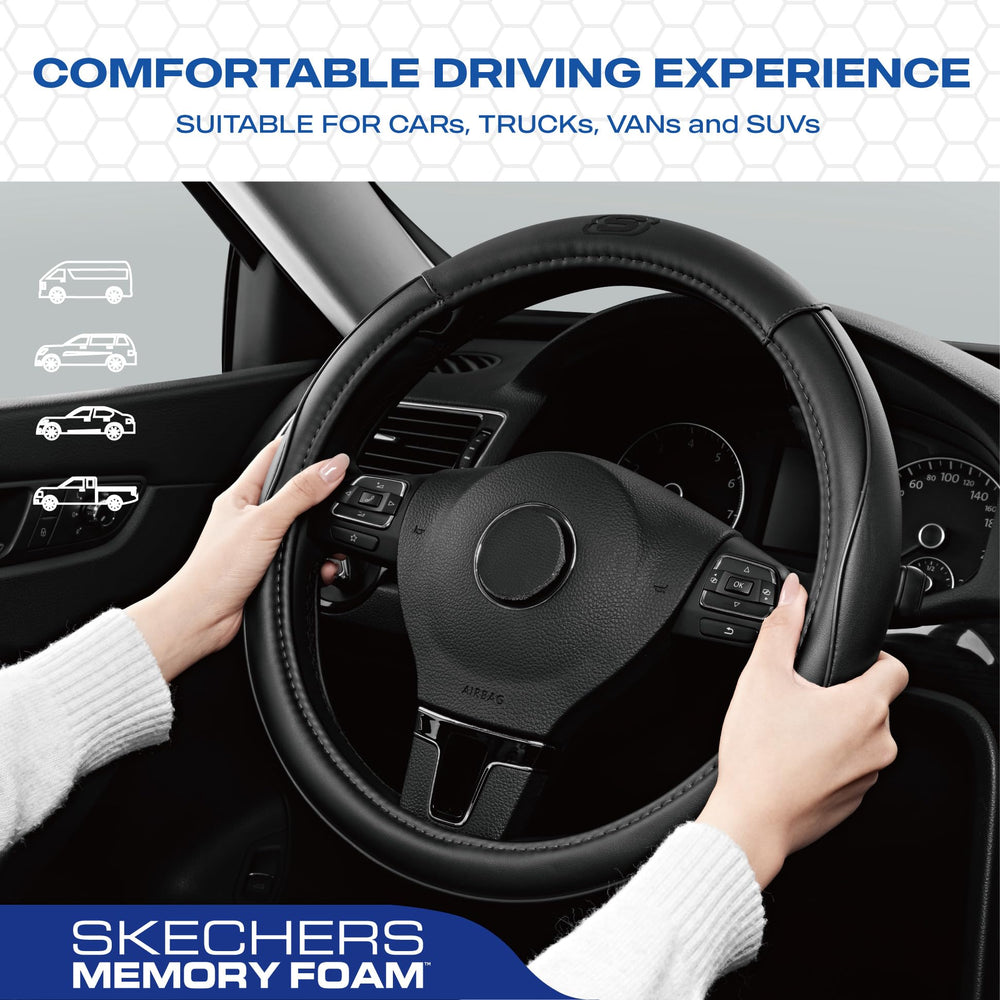 Skechers memory foam wheel cover fits 14.5–15 inch wheels on steering wheel
