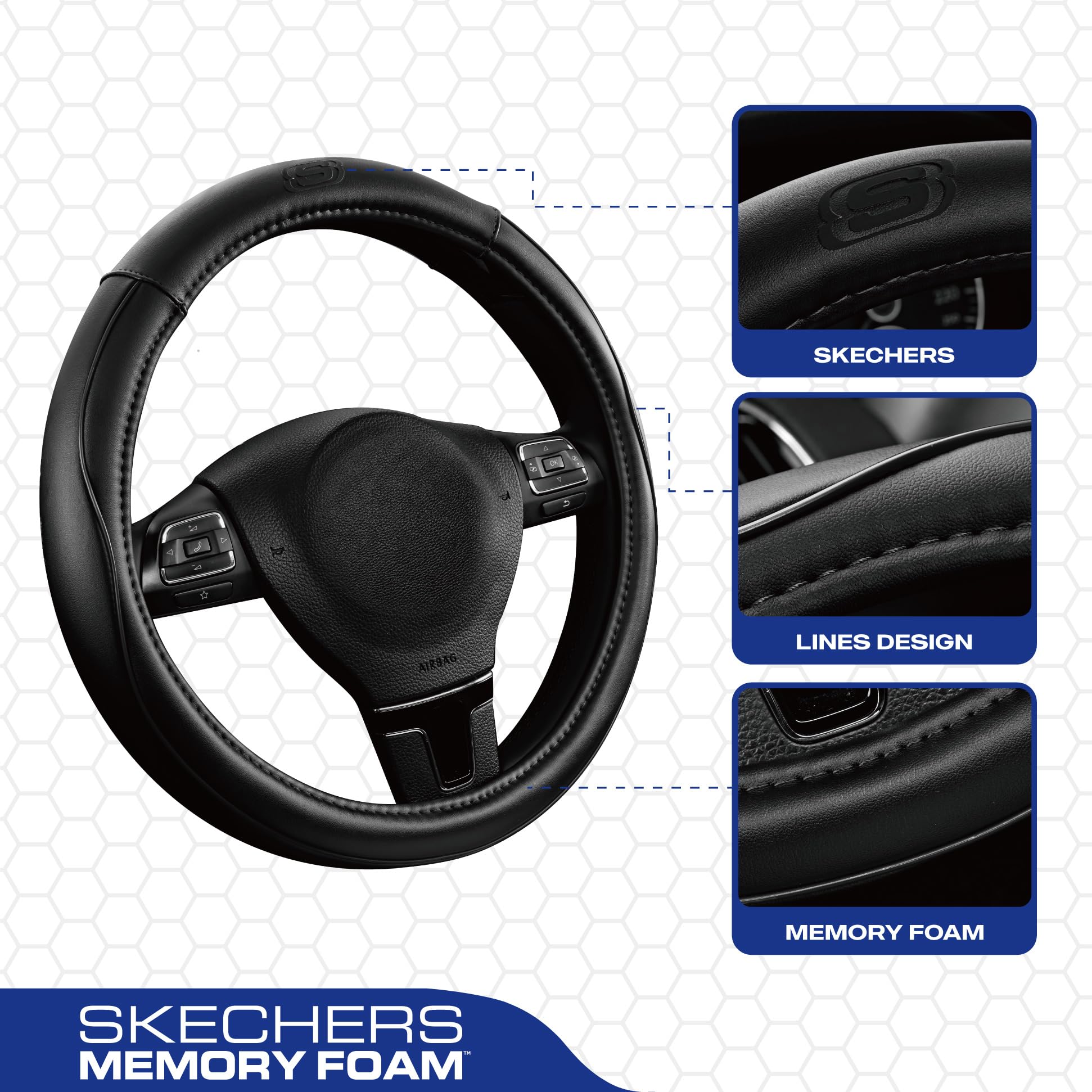 Skechers memory foam cover interior anti-slip dots for secure grip during driving