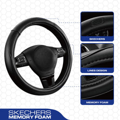 Skechers memory foam cover interior anti-slip dots for secure grip during driving