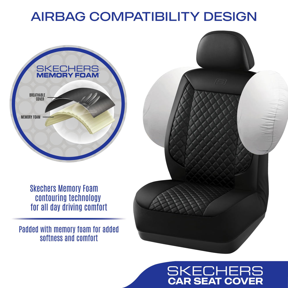 Skechers non-slip backing keeps the seat cover securely in place
