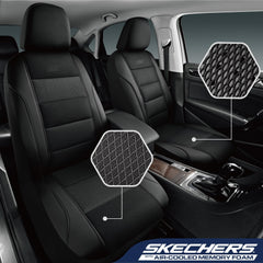 Skechers seat cover airbag compatible for safe vehicle deployment.