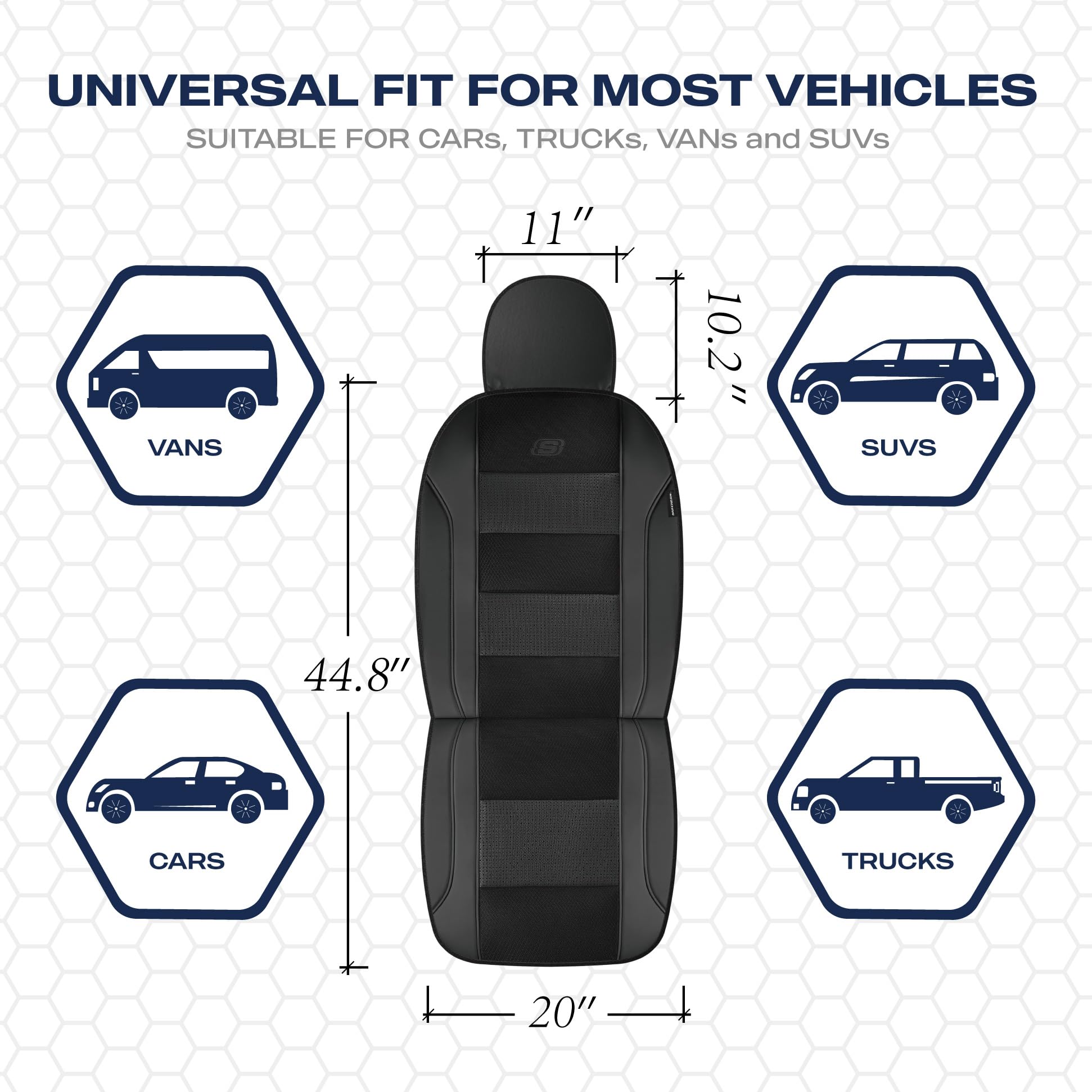 Skechers seat cover easy installation with no tools required.