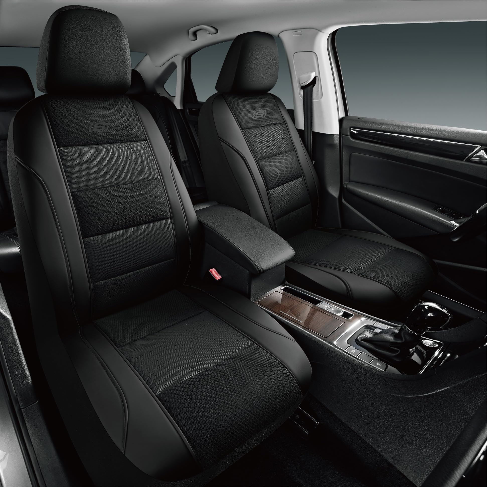 Skechers seat cover front seat with air-cooled mesh for cooler commutes.