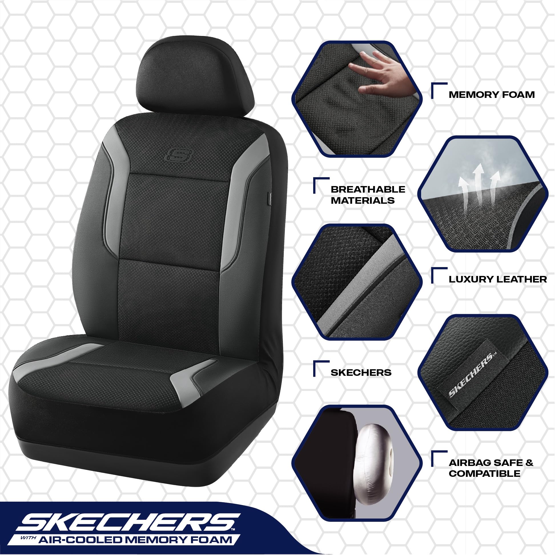 Gray leather-like top layer close-up showing smooth texture and protection.