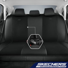 Skechers headrest seat cover pair adds soft cushioning and premium leather-like feel.