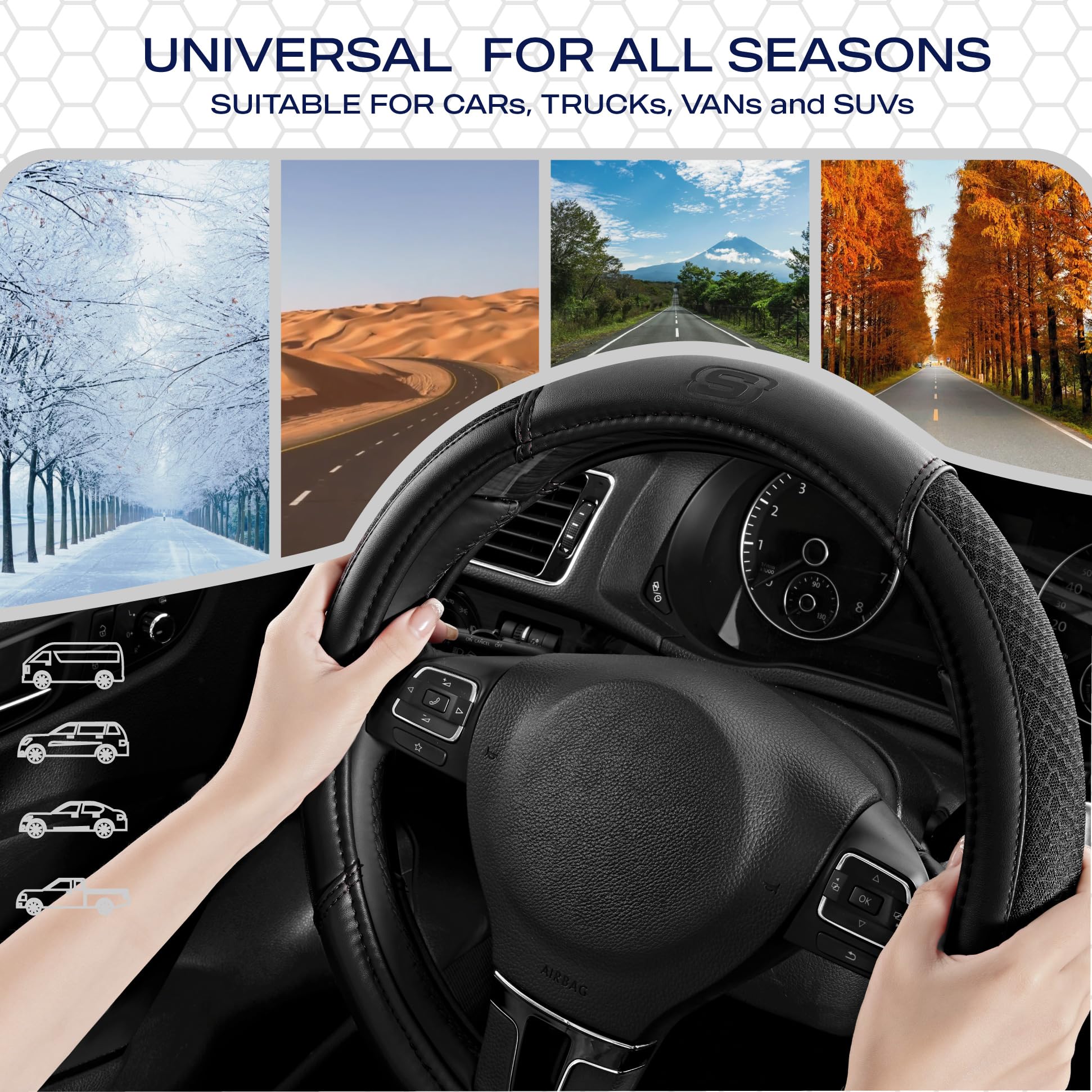 Skechers steering wheel cover packaging and service commitment