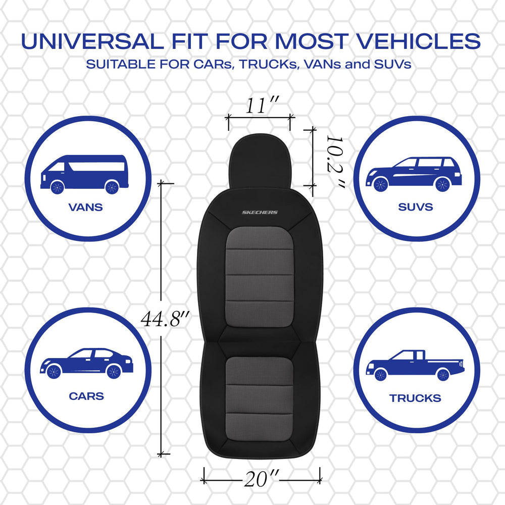 Skechers seat cover compatible with cars, trucks, SUVs, and vans