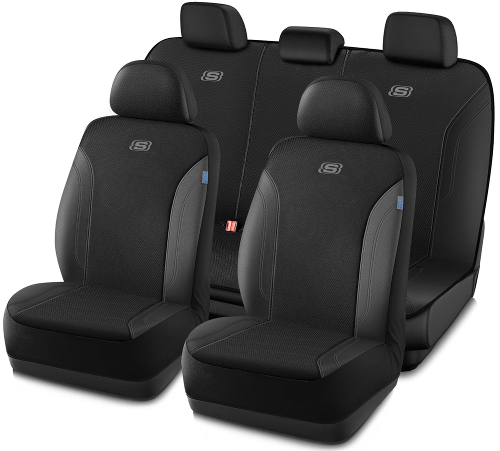 Skechers work seat covers showing five-times stronger reinforced webbing for durability